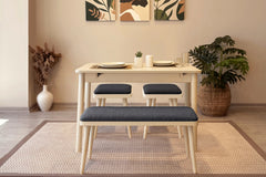 Vina Mini Sedef Krem Antrasit Bench