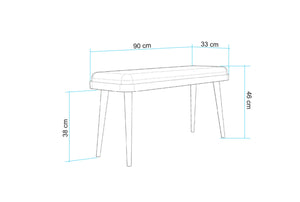 Vina Mini Bench Karina  Meşe Taş