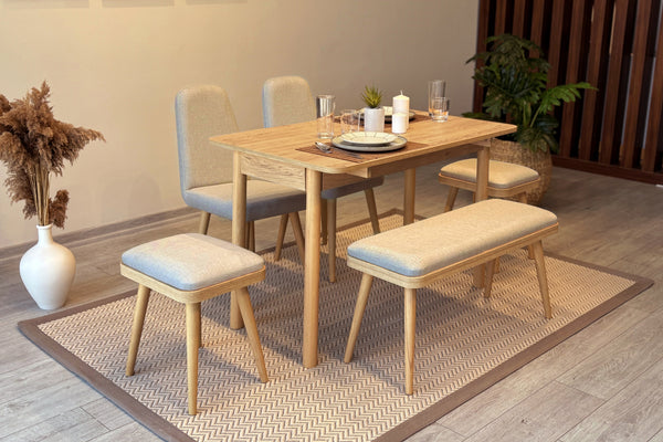 Vina Mini Bench Karina Meşe Krem