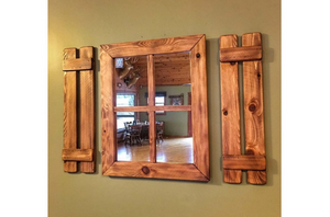 Ahşap Rustik Ayna, 50x65 cm