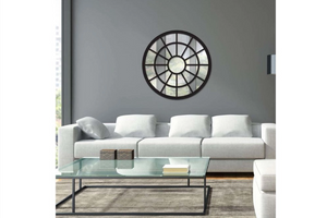 Siyah Pencere Duvar Aynası, 90x90 cm