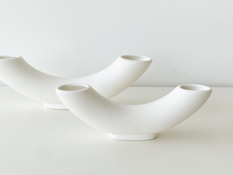 Boynuz Set Vazo, Beyaz