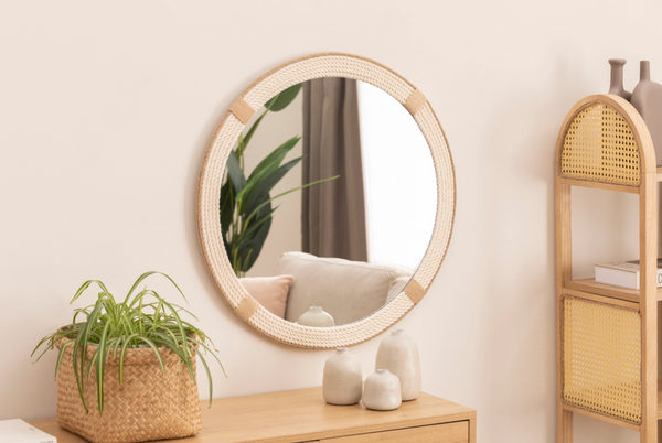 Halatlı Yuvarlak Dekoratif Ayna, 100x100 cm