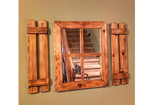 Ahşap Rustik Ayna, 50x65 cm