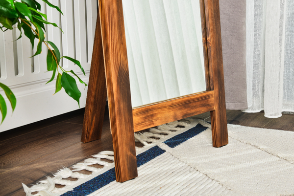 Ligna Ahşap Dekoratif Ayaklı Boy Aynası, 170x60 cm