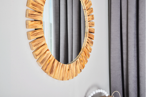 Naturel Ahşap Yuvarlak Ayna, 70x70 cm