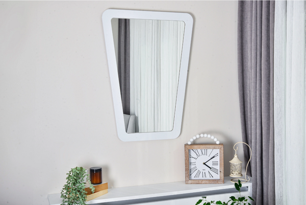 Beyaz Konsol Dekoratif Ayna, 90×68 cm
