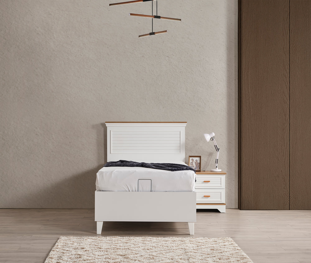 Lofter Beyaz Ayaklı Baza 120x200