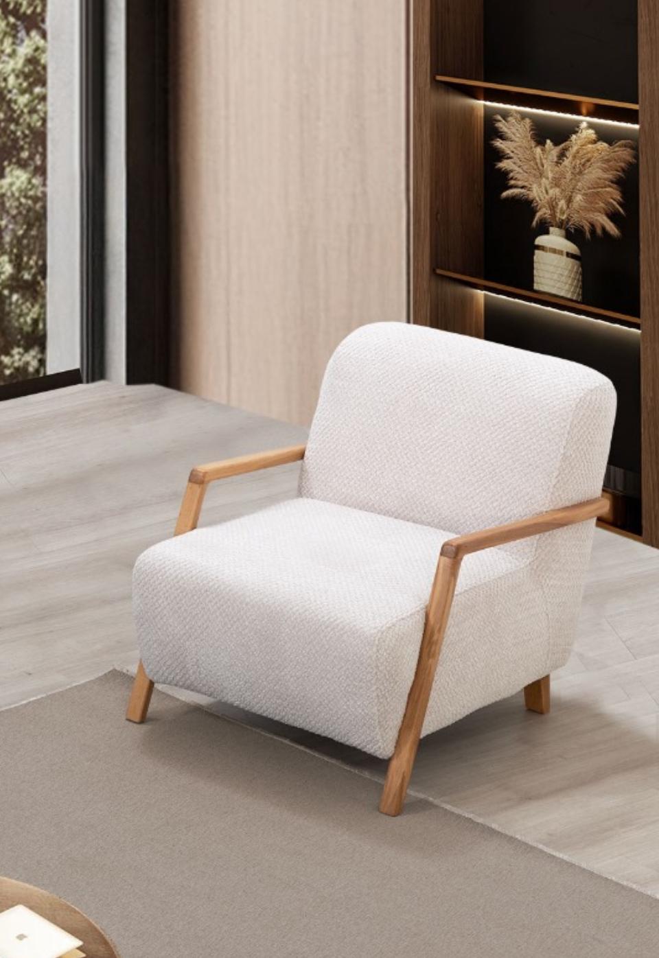 Gloria Ahşap Kollu Berjer