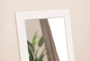 Mdf Beyaz Ayaklı Boy Aynası, 140x40 Cm