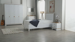 Lofter Beyaz Ayaklı Baza 120x200