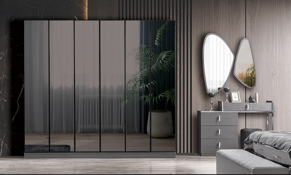 Endam Gri Cam Kapaklı Dolap